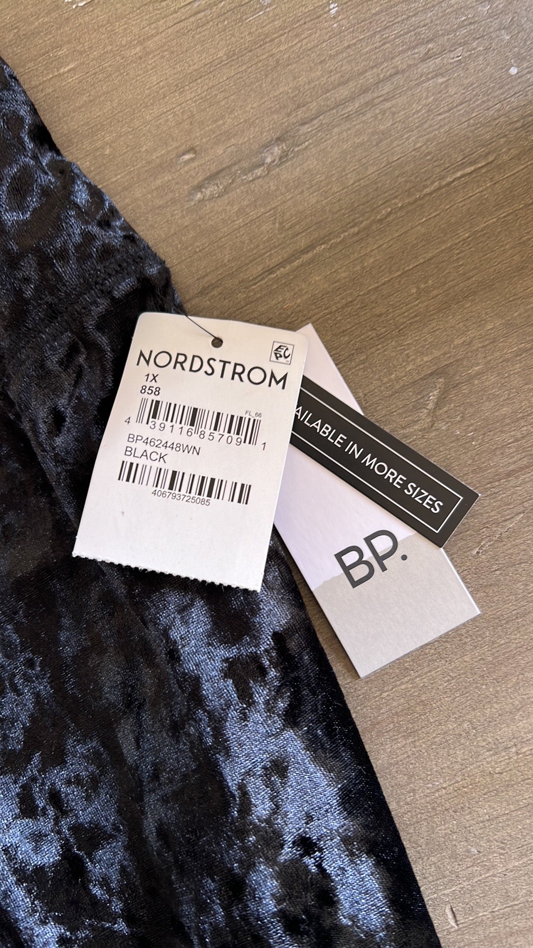 BP Nordstrom Velvet Black Flared Legging Pant NWT