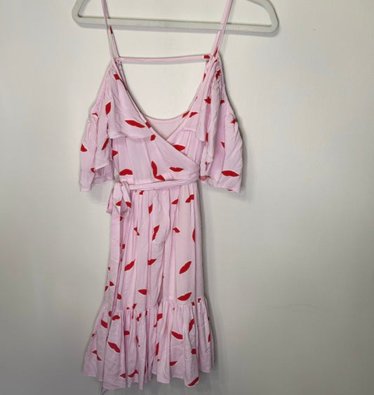 LPA Cold Shoulder Ruffle Wrap Dress