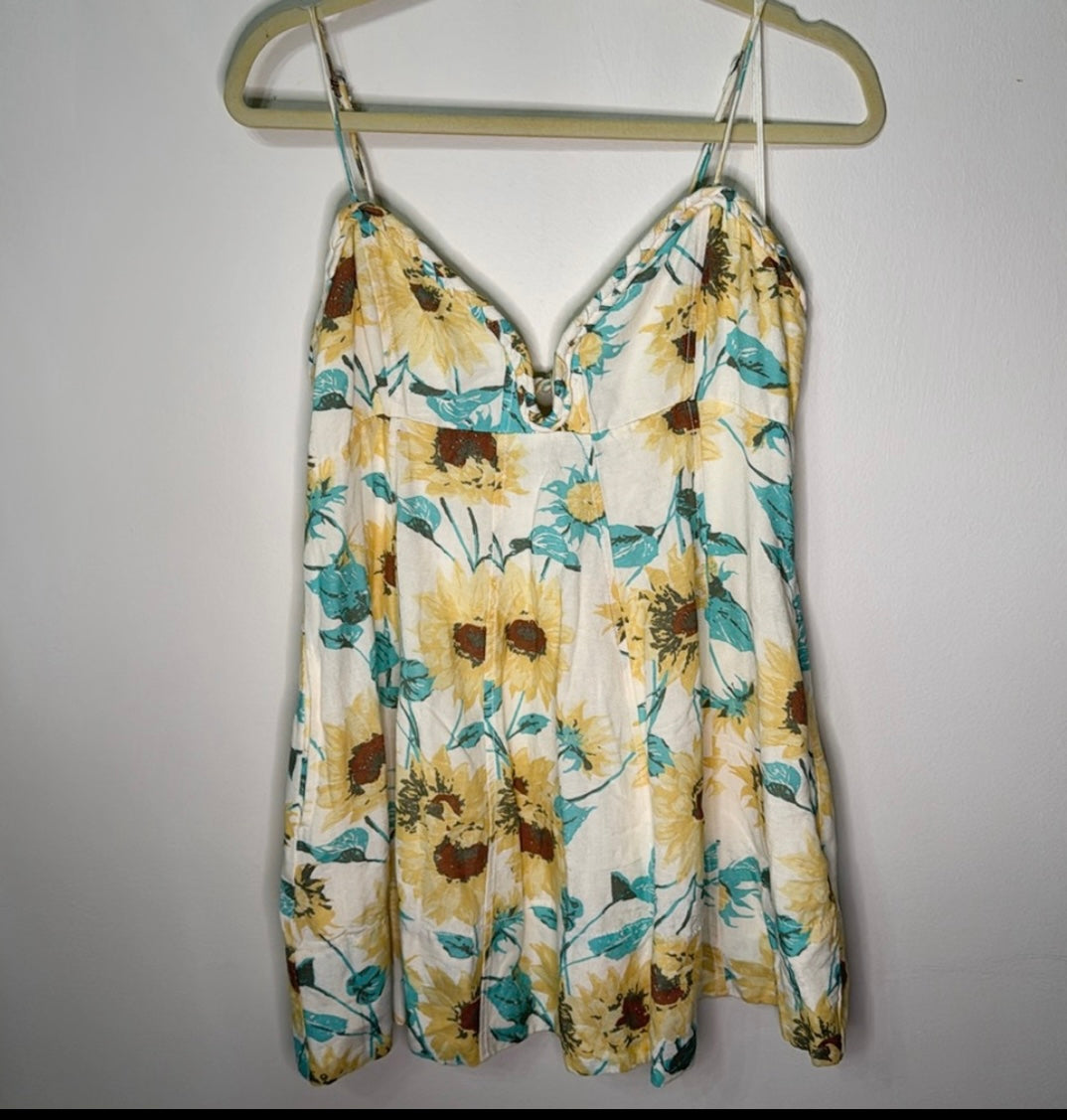 Free People Altura Mini Dress in Sunflower Print NWOT