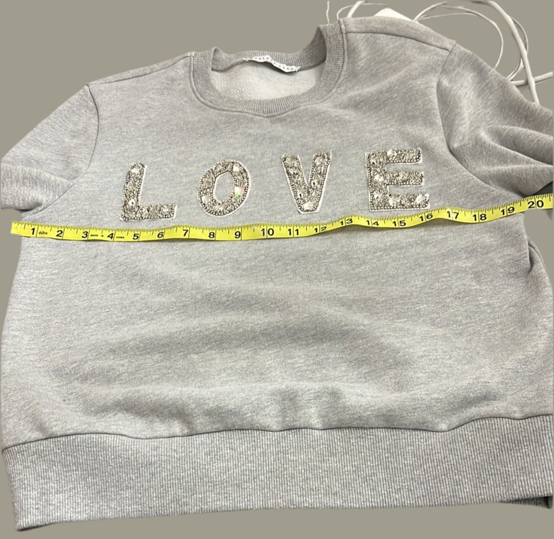 Endless Rose LOVE Embellished Sweatshirt NWOT