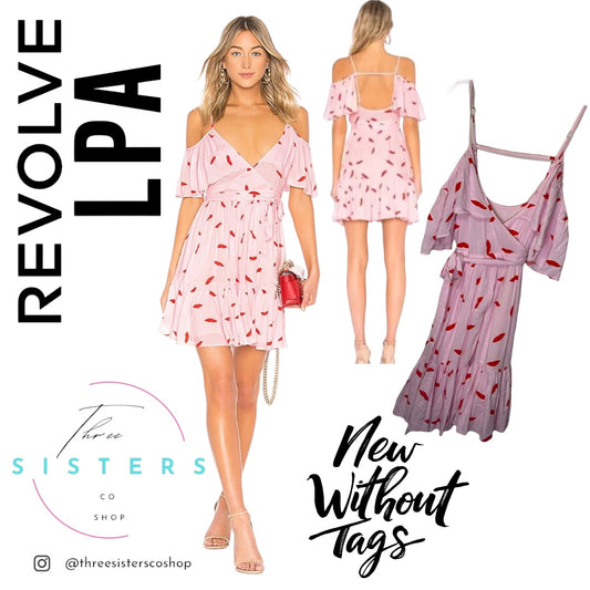 LPA Cold Shoulder Ruffle Wrap Dress