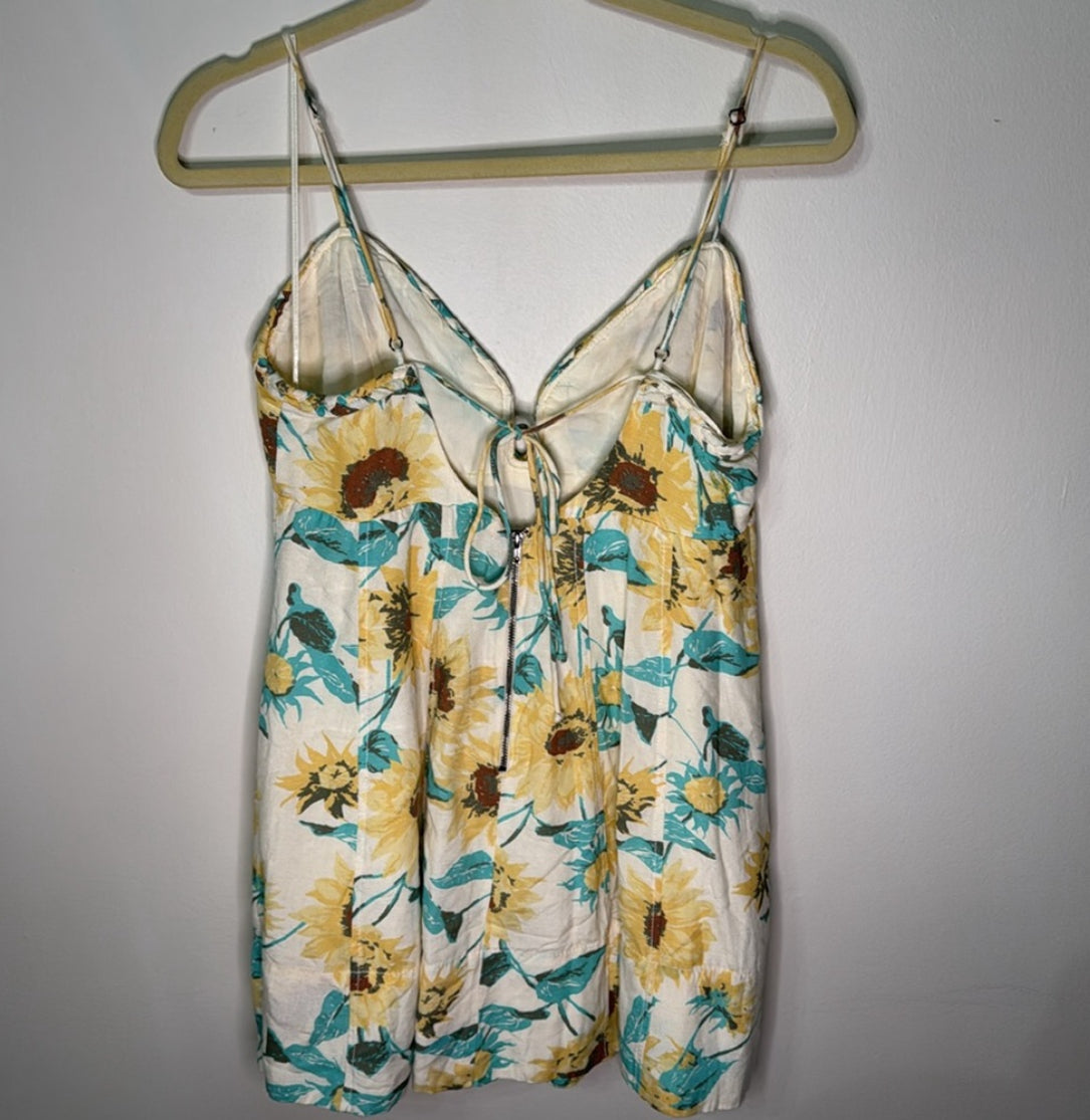 Free People Altura Mini Dress in Sunflower Print NWOT