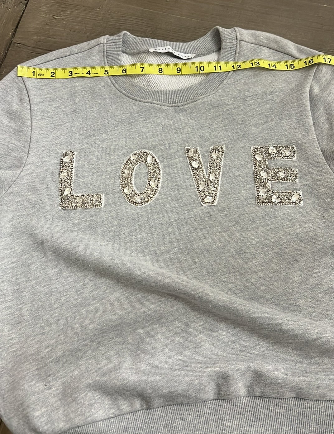 Endless Rose LOVE Embellished Sweatshirt NWOT