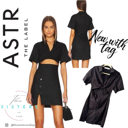 ASTR the Label Fresca Cutout Linen Dress NWT